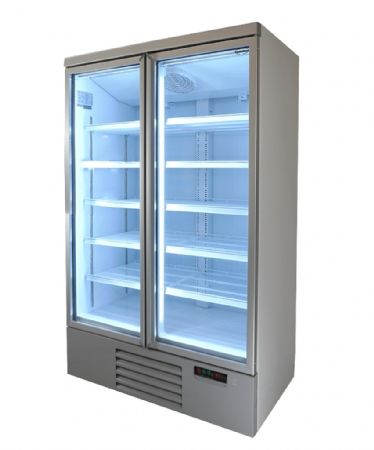 Vitrine murale de supermarché blanche 2 portes vitrées positive 1253 mm - Combisteel - 7455.2200