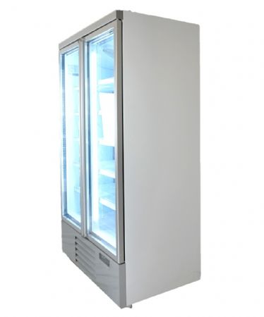 Vitrine murale de supermarché blanche 2 portes vitrées positive 1253 mm - Combisteel - 7455.2200