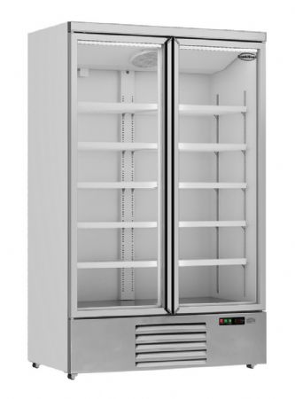 Vitrine murale de supermarché blanche 2 portes vitrées positive 1253 mm - Combisteel - 7455.2200