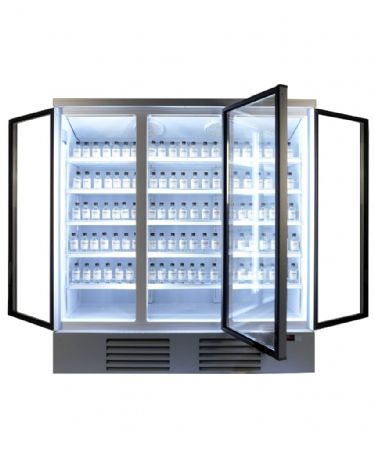 Vitrine murale de supermarché blanche 3 portes vitrées positive 1880 mm - Combisteel - 7455.2205