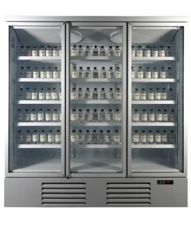 Vitrine murale de supermarché blanche 3 portes vitrées positive 1880 mm - Combisteel - 7455.2205
