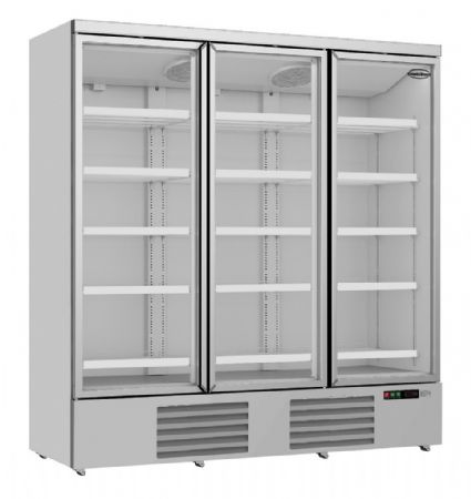 Vitrine murale de supermarché blanche 3 portes vitrées positive 1880 mm - Combisteel - 7455.2205