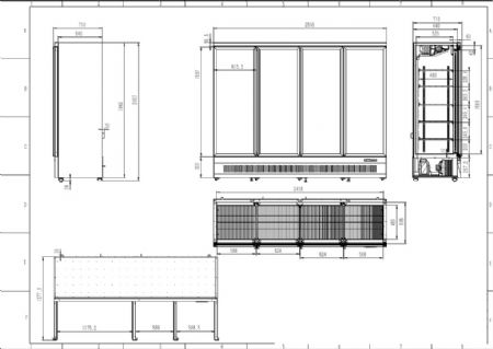 Vitrine murale de supermarché blanche 4 portes vitrées positive 2508 mm - Combisteel - 7455.2210
