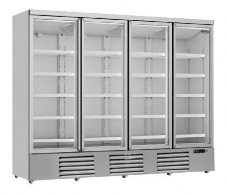 Vitrine murale de supermarché blanche 4 portes vitrées positive 2508 mm - Combisteel - 7455.2210