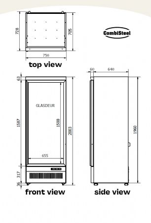 Armoire réfrigérée 1 porte vitrée blanche 600 L - Combisteel - 7455.2212
