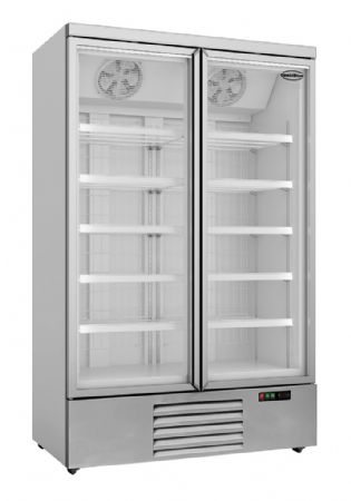 Vitrine murale négative de supermarché blanche 2 portes vitrées 1253 mm - Combisteel - 7455.2215