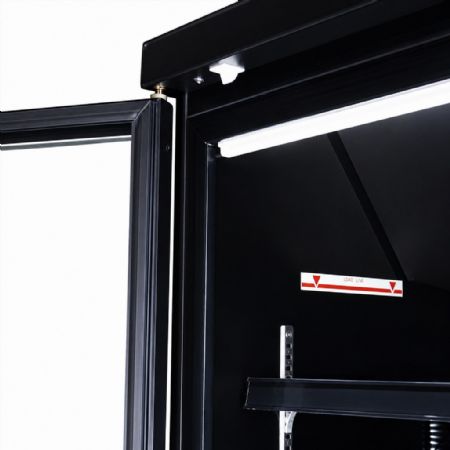 Vitrine murale de supermarché noire 2 portes vitrées positive 1253 mm - Combisteel - 7455.2230