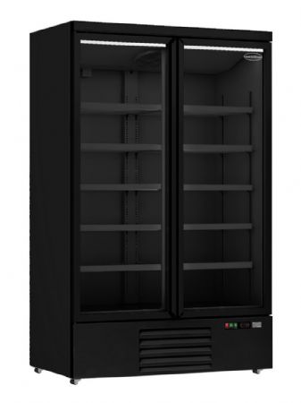 Vitrine murale de supermarché noire 2 portes vitrées positive 1253 mm - Combisteel - 7455.2230