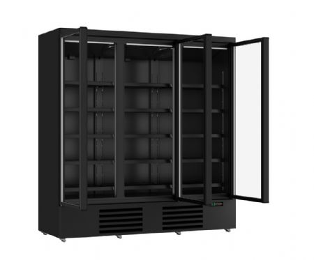 Vitrine murale de supermarché noire 3 portes vitrées positive 1880 mm - Combisteel - 7455.2235