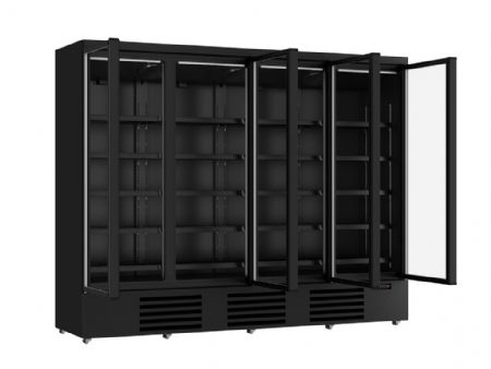 Vitrine murale de supermarché noire 4 portes vitrées positive 2508 mm - Combisteel - 7455.2240