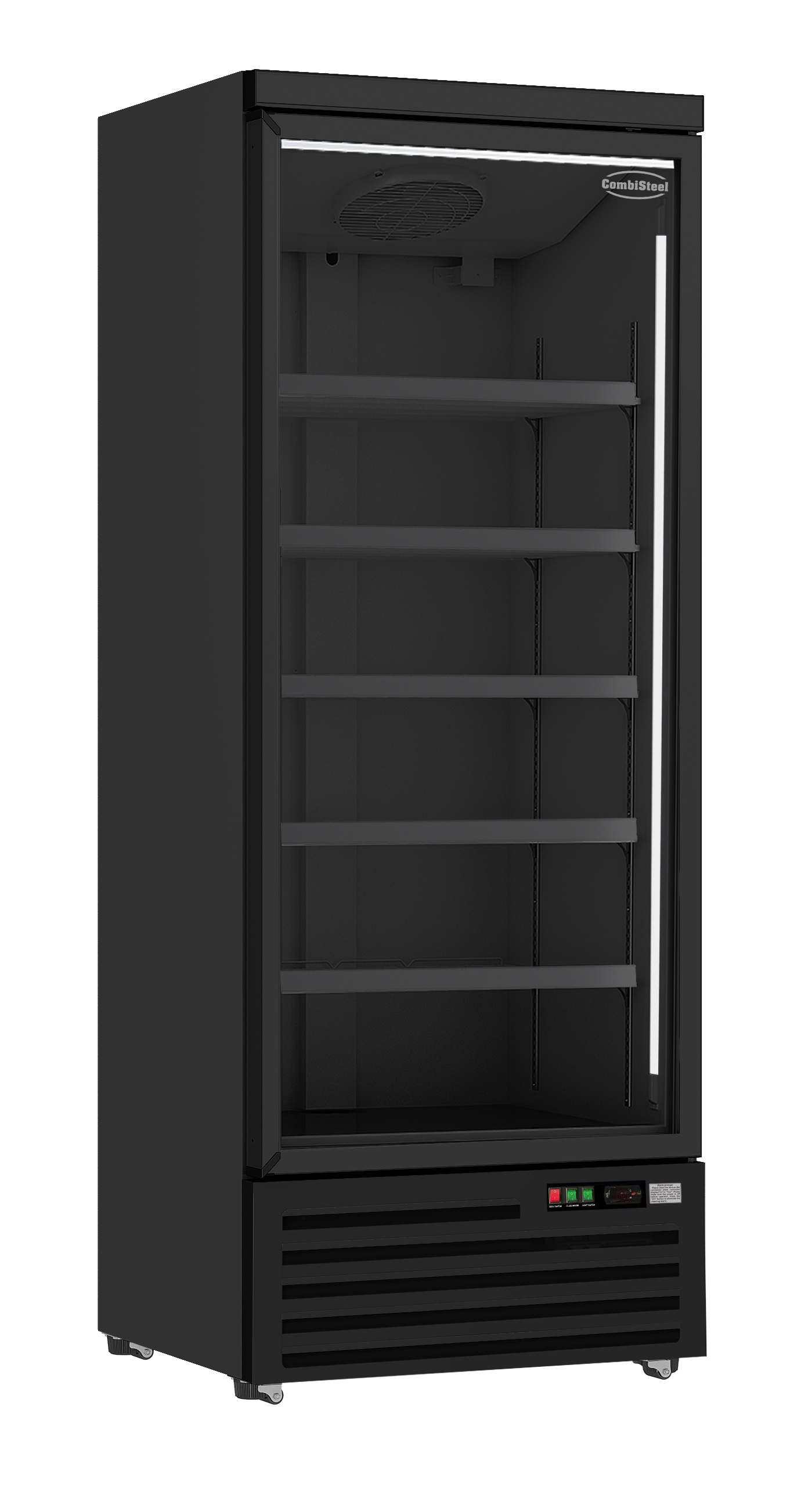 RÉFRIGÉRATEUR 1 PORTE EN VERRE NOIR SENS OUVERTURE PORTE GAUCHE - 7464.0093 - COMBISTEEL