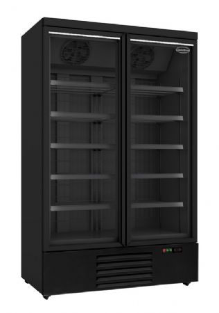 Conglateur 2 portes vitres noir 1253x710x1997 - 1000l