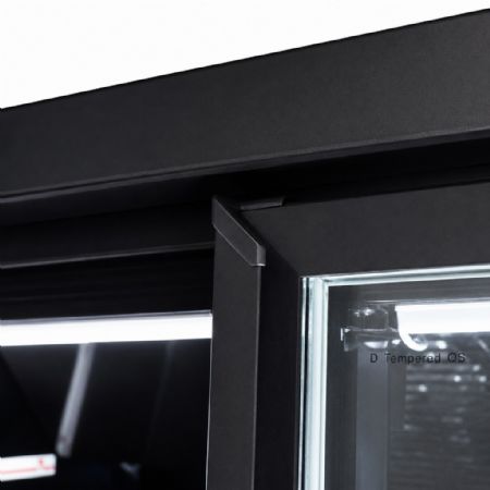 Vitrine murale négative de supermarché noire 3 portes vitrées 1880 mm - Combisteel - 7455.2250