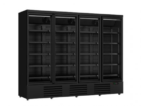 Vitrine murale négative de supermarché noire 4 portes vitrées 2550 mm - Combisteel - 7455.2252 Vitrine murale négative de supermarché noire 4 portes vitrées 2550 mm - Combisteel - 7455.2252