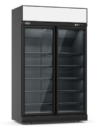 Rfrigrateur 2 portes vitres noir - 1253x710x2092