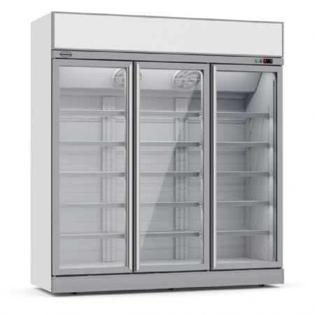 Vitrine murale de supermarché blanche 3 portes vitrées positive 1880 mm - Combisteel - 7455.2410