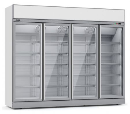 Vitrine murale de supermarché blanche 4 portes vitrées positive 2508 mm - Combisteel - 7455.2416