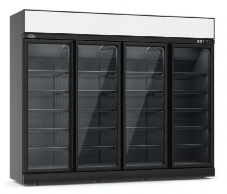 Vitrine murale de supermarché noire 4 portes vitrées positive 2508 mm - Combisteel - 7455.2417