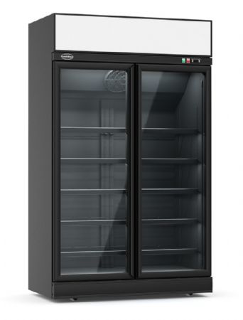 Vitrine murale négative noire 2 portes vitrées 1253 mm - Combisteel - 7455.2425