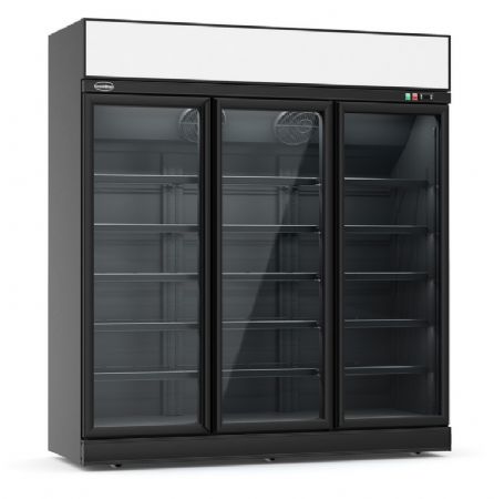 Conglateur 3 portes vitres noir 1880x710x2092 - 1480l