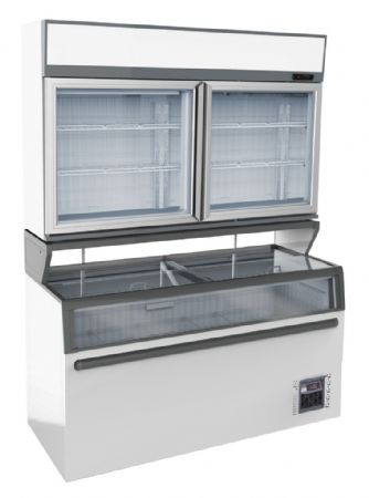 Vitrine murale négative blanche 2 portes vitrées 1454 mm - Combisteel - 7455.2520