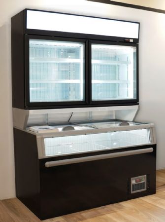 Vitrine murale négative noire 2 portes vitrées 1454 mm - Combisteel - 7455.2530