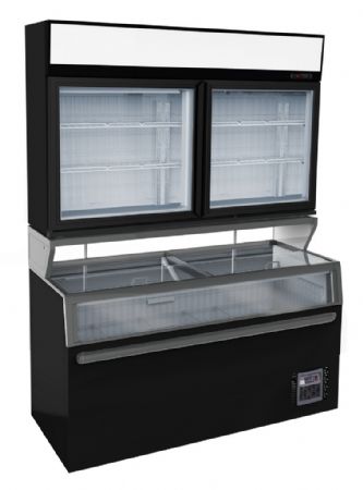 Vitrine murale négative noire 2 portes vitrées 1454 mm - Combisteel - 7455.2530