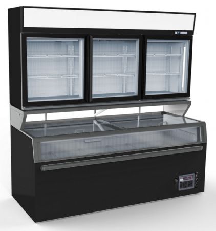 Vitrine murale négative noire 3 portes vitrées 2104 mm - Combisteel - 7455.2535