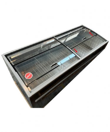 Conglateur bahut gris vitr pour supermarch 850 litres - 2100x850x870 mm
