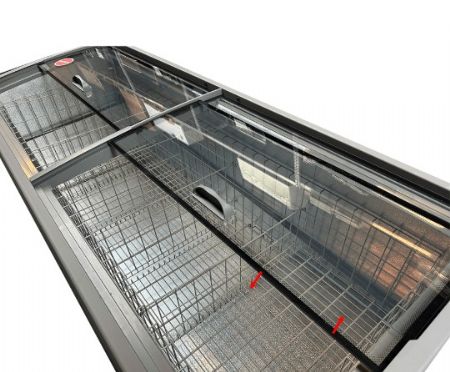 Conglateur horizontal de supermarch gris avec couvercles vitrs coulissants - 1040L