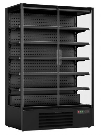 Vitrine murale de supermarché noire 2 portes vitrées positive 1310 mm - Combisteel - 7455.3100