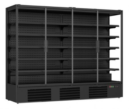 Vitrine murale de supermarché noire 4 portes vitrées positive 2560 mm - Combisteel - 7455.3110
