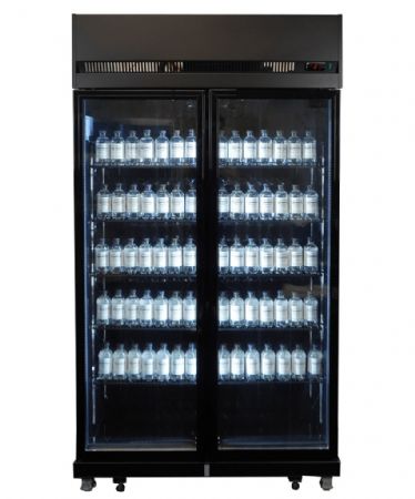 Vitrine murale de supermarché noire 2 portes vitrées positive 1100 mm - Combisteel - 7455.3150