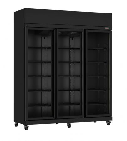 Vitrine murale de supermarché noire 3 portes vitrées positive 1650 mm - Combisteel - 7455.3155
