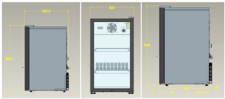 Mini armoire noire 1 porte vitrée positive 136 L 500 mm - Combisteel - 7464.0015