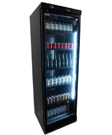 Armoire à Boissons 1 porte vitrée Noire 382 L positive - Combisteel - 7464.0094