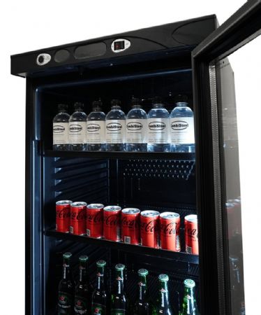 Armoire à Boissons 1 porte vitrée Noire 382 L positive - Combisteel - 7464.0094