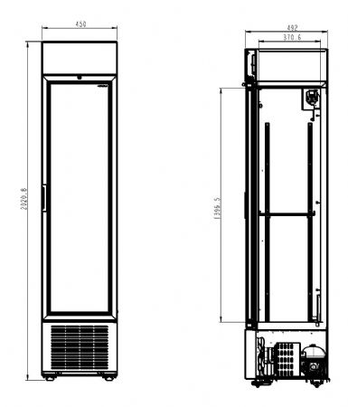 Armoire à boissons 1 porte vitrée noire 232 L positive - Combisteel - 7464.0200