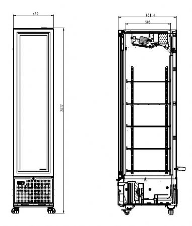 Armoire à boisson 1 porte vitrée noire 348 L positive - Combisteel - 7464.0210