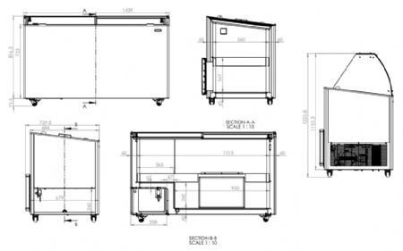 Vitrine réfrigérée de glacier 454 L avec 10 bacs de 5 L - Combisteel - 7472.0134