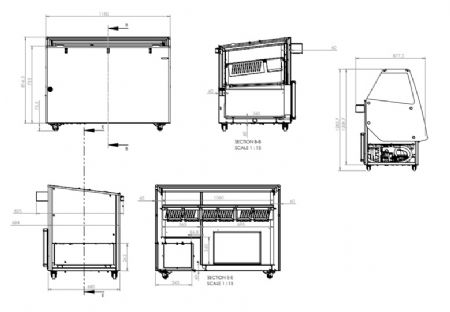 Vitrine réfrigérée de glacier 358 L avec 8 bacs de 5 L - Combisteel - 7472.0140