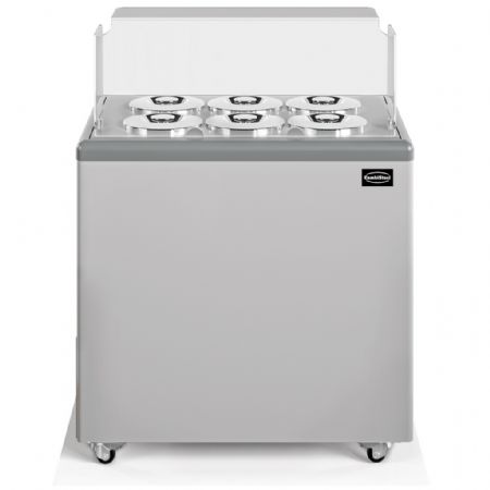Vitrine réfrigérée de glacier professionnelle 260 litres à 6 bacs et stockage additionnel - Combisteel - 7472.0175
