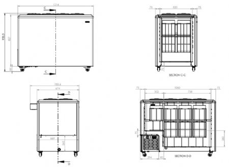 Vitrine réfrigérée de glacier 360 litres 8 bacs - Combisteel - 7472.0180