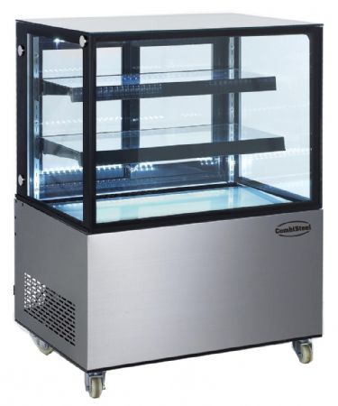 Vitrine réfrigérée panoramique de Boulangerie Pâtisserie 270 L Noire en acier inoxydable positive 900 mm - Combisteel - 7487.0015