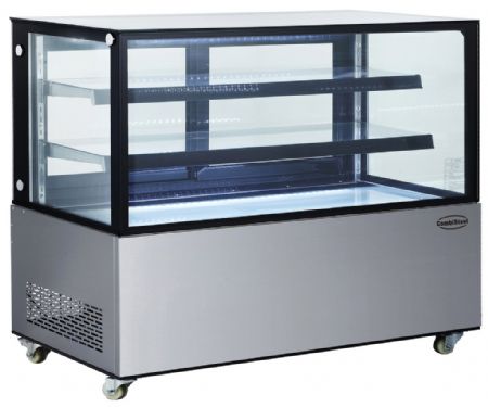 Vitrine réfrigérée panoramique positive noire et acier inoxydable 1500x675x1210 mm - Combisteel - 7487.0025