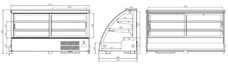 Vitrine comptoir présentation positive 201 L 1217 mm - Combisteel - 7487.0050
