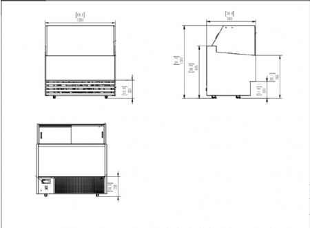 Vitrine réfrigérée de glacier pour 9 bacs de 5 litres - Combisteel - 7487.0255
