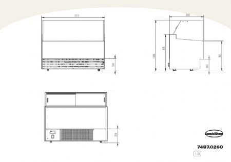 Vitrine réfrigérée de glacier peut contenir 12 bacs de 5 litres - Combisteel - 7487.0260
