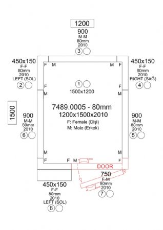 Chambre froide professionnelle 1200x1500x2010