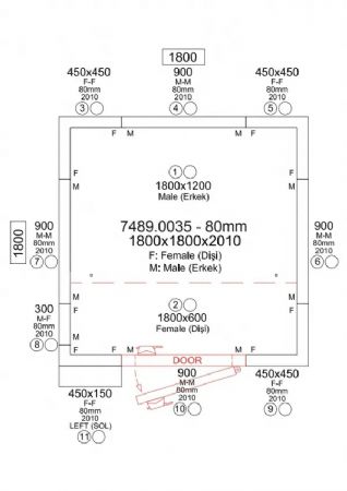 Chambre froide n�gative panneaux iso 80 mm plage -25/-10 �C 1800x1800x2010 mm